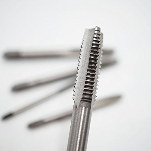JTENG 5 teilig HSS Gewindebohrer Set Handgewindebohrer Satz Schälanschnitt Metrisch Bohrer Schraube Senker Werkzeuge Bohrer-Bit Set Handschraube Gewinde metrischer Stecker M3-M8 - 5