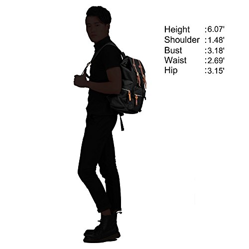 Veevan Herren Damen Vintage Canvas Rücksack Retro Schulrucksack Daypacks - 5