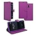 Price comparison product image Wallet Book Flip Plain PU Leather Case Cover In Purple For Nokia 8