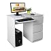 Produktbild Homgrace Computertisch Arbeitstisch Computerschreibtisch Eckschreibtisch PC Tisch Laptoptisch Winkelkombination Schreibtisch mit Tastaturauszug und 3 Schubladen, 90 x 50 x 76cm (L x B x H), Weiß