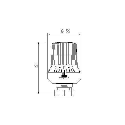 Buderus / Oventrop Heizkörper Thermostatkopf Uni XH Gewindeanschluss M30 x 1,5 - 2