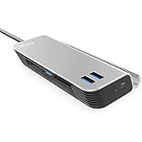 USB C Hub OMARS (6-in-1) with Aufladeanschluss, HDMI 4K, SD Card Reader, 3 USB 3.0, USB C Adapter mit Power Delivery für MacBook Pro 2016 / 2017, Microsoft Lumia 950XL, Dell XPS 12/13 usw.