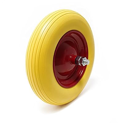 WilTec Roue complète 4.00-8 de brouette en polyuréthane increvable Grandeur