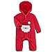 YIZYIF Babies Christmas Romper Warm Fleece Outfit Infants Fancy Jumpsuit Costume Unisex 3-18 Months Red Christmas Santa Claus 9-12 Months