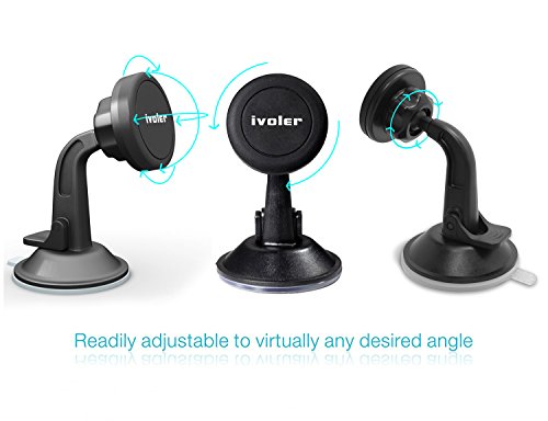 iVoler Supporto Magnetico Auto Universale Adesivo su Cruscotto Parabrezza, Porta Cellulare Auto Ventosa 360 Gradi di Rotazione per IPhone 7 / 7plus / 6 / 6plus /5 /5S / 5C, Samsung Galaxy S6 / S6 Edge / S5 / S4, Sony / Nexus / LG G5 / Huawei / HTC Ecc- Colore Nero