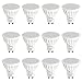Produktbild 12 Stü DM GU10 53*50mm LED Birne Lampe 4.5W 320lm in kaltweiß (6000-6500K) aus weißer Abdeckung, ersetzt 45W Glühlampe, 180°Abstrahwinkel umweltfreundliches LED Leuchtmittel mit RoHs und CE Zertifikation