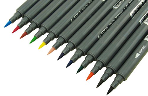 Erofa 48 Pack duale Spitze Pinsel Stifte – Pinselspitze und feinen Tipp Wasser basierte Färbung Marker für Anfänger bis zum Experten-Künstler – sortierte Farben sind toll für Kalligraphie mischen Färbung Zeichnung - 6