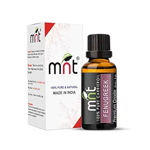 MNT Fenugreek Cold Pressed Carrier Oil 100% Pure Natural & Therapeutic Grade For Aromatherapy, Skin, Acne & Hair Growth (15ML)