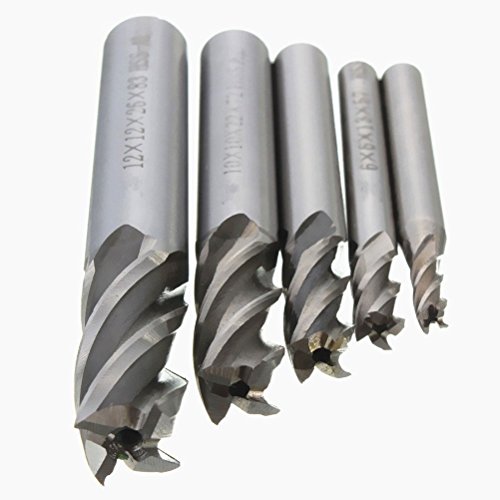 Yosoo 5Stk HSS CNC Drehmaschine geraden Schaft 4 Flöte End Mill Fräser Drill Bit erzeugen 4/6/8/10/12 mm - 3
