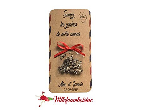 Semez les graines de notre amour, lot de 10 Cartes sachet de graines à planter, kraft naturel, mariage thème Voyage