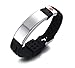 Produktbild Mealguet Jewelry Gratis Gravur Schwarz Edelstahl & Silikon Gürtelschnalle verstellbar Medical Alert Band ID Armbänder für Männer Jungen