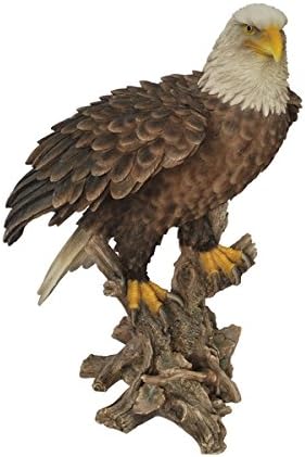 Hi-Line Gift Ltd. Bald Eagle on Stump Statue