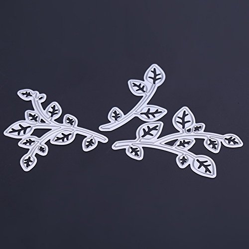 Amazingdeal365 3PCS Zweig Metall Form Schablonen Schneiden DIY Dekor Sammelalbum Karten Buchzeichen Lesezeichen als Geschenk für Freunde Geburtstag Kinder,Kindergarten Hobby Schule Handarbeit Unterricht usw. Ein tolles Geschenk! - 3