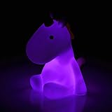 Einhorn Nachtlicht Tischlampe von Elbenwald Batteriebetrieb PVC - 8