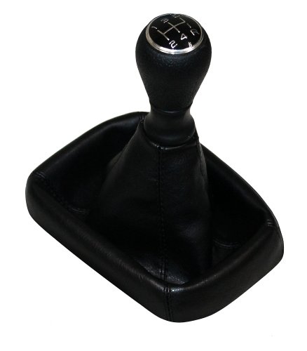 AERZETIX 3800946243397 Pommeau et Soufflet pour Levier de Vitesse, Noir en simili