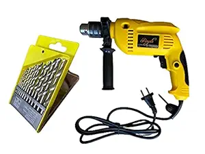 Zebra Premium Tools Z-RS13 Royale 13MM Reversible 650W Hammer Drill Machine with Free 13PCS HSS Bit Set, 2800RPM | Screwdriver Impact Driver Machine