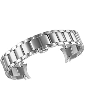 14mm hochwertige Silber Armbanduhr Band gebogen Ende fester Edelstahl 316l mit Satin-Faltschliesse