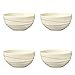 Produktbild Jamie Oliver Wellen Set of 4 große 13 cm feine Schale aus Porzellan, Off Weiß Porzellan Keramik Moderne & Modernes Geschirr zum servieren, Obst, Salat, Suppen, Müsli oder Snacks Spülmaschinenfest – mikrowellengeeignet