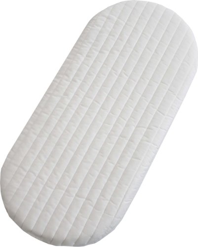 Babies Firsts Quilted Microfibre Foam Moses Basket or Pram Mattress Rounded Both Ends (74 x 28 x 4 cm)