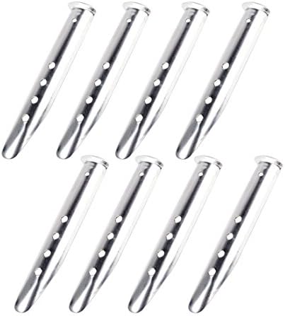 UrCool Aluminum Alloy U-Shaped Snow Nails and Sand Tent Stakes Strong Tent Pegs Tent Nails for Camping Hiking Trip Backpacking ,Outdoor Activities in Sand or Snow,8 Packs, Silver 23cm
