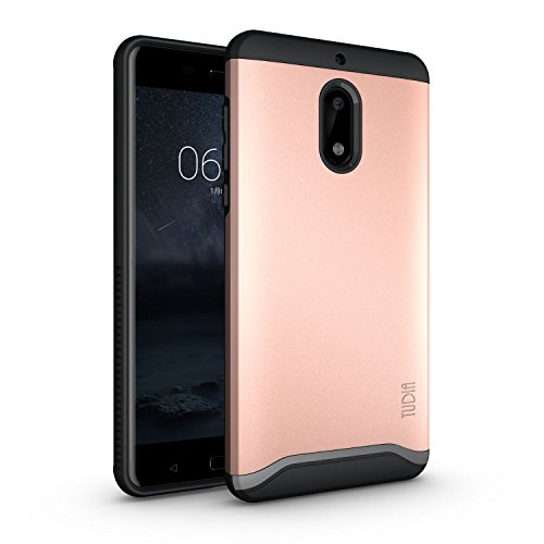 Nokia 6 Funda  Caja protectora TUDIA MERGE TAREA PESADA Protecci  n EXTREME de doble capa para Nokia 6  Oro Rosa 
