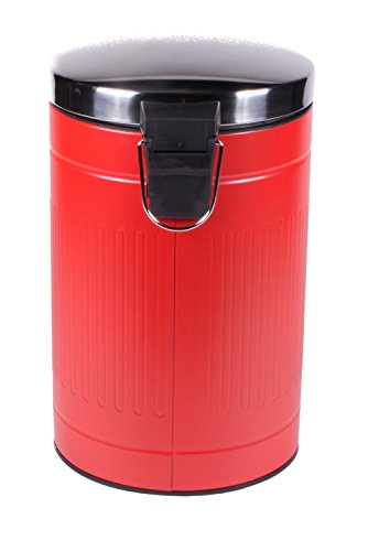 Treteimer Mülleimer Abfalleimer 12l aus Metall rot - 3