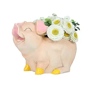 Wonderland Smiling Pig Flower Pot ( Garden Pots , Planter , Planters, Table Decor, Gifting , Garden Decor, Home Decoration)