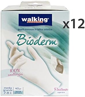 Set 12 Guanti * 40 BioDERM M-L Lattice WALKING Gardening