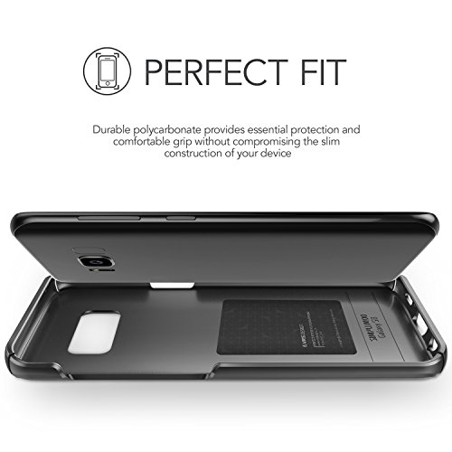 Galaxy S8 Hülle, VRS Design® Leder Schutzhülle [Schwarz] Handytasche Slim Case mit Echt-Leder Außenseite Ledertasche [Simpli Mod] für Samsung Galaxy S8 2017 - 6