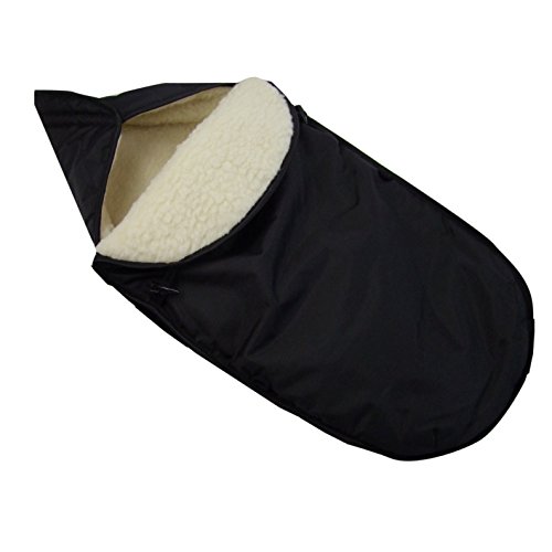 Babys-Dreams Saco de dormir para bebé, muy confortable, hecho de lana de cordero, color negro