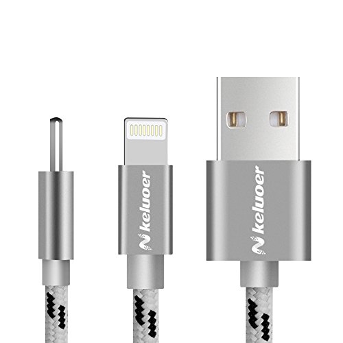 Keluoer Blitz-Kabel Apple iPhone Ladegerät USB-Kabel – für iPhone 7-7Plus 6S Plus-6 Plus SE 5S 5C 5, iPad 2 3 4 Mini, iPad Pro Air 2, iPod – 3.3ft / 1m (Dunkelgrau) - 5