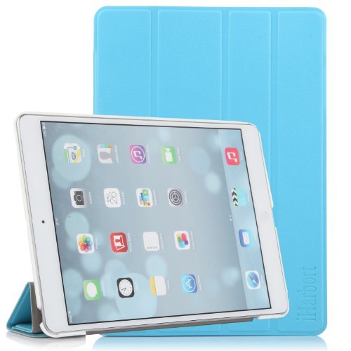 iHarbort® Premium iPad Air Hülle PU Leder Tasche Case Etui Sleeve Smart Cover Schutzhülle Hülle (Blau)