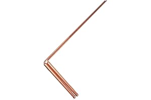 DAAXING Lot de 2 tiges de radiesthésie en cuivre à 99,9 % pour eau, trésor, minéraux, outils de recherche, longueur 30,5 cm (tête unique – perle ronde)