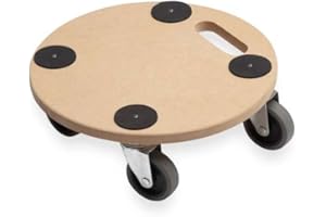 METAFRANC Max-Power 0821360 Carrello a Pianale in Mdf, Ruote in Plastica, Marrone