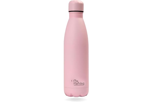 OTTO KONING Botella Agua Acero Inoxidable Térmica 500ml Doble Pared Sin BPA | Acero inoxidable 18/8 alimentario, doble pared con vacío, apta agua café té, antifugas, libre de BPA y ftalatos, ligera