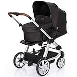 VIEL KOMFORT FÜR ELTERN & KIND: Schieberhöhe flexibel einstellbar, komfortable Liegefunktion, Blickrichtung wählbar, Verdeck mit UV-Schutz 50+, hochwertige, melierte Stoffe, Schiebegriff und Schutzbügel mit hochwertigem ECO-Leder ummantelt, klein zusammenfaltbar.