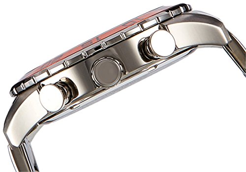 Invicta Men's Quartz Watch with Orange Dial Chronograph Display and Silver Stainless Steel Bracelet 21568