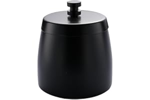 SISINKAL Indoor Outdoor Rußsammler Metall Aschebehälter mit Abdeckung Tragbare Halterung Edelstahl Winddicht Design für Terrasse Garten Balkon Haus (Schwarz)