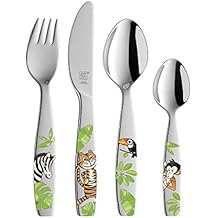 Zwilling JUNGLE - Juego cubertería infantil 4 piezas con esmalte, en acero inoxidable ...