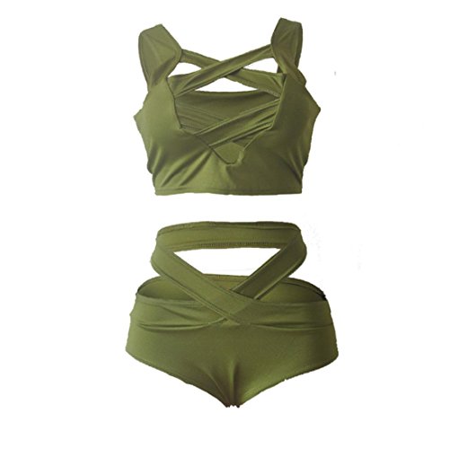Fortan 1Stellen Frauen-Schwarz-Bikini-Satz-Verband-Push-Up Bademode - 5