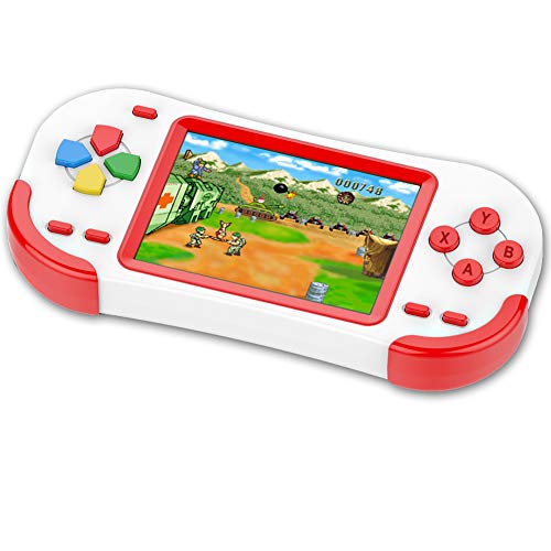 Console de Jeux Portable pour Enfants Adultes Construit en 220 avec 16bit Éducation Jeux Classiques Vidéo Plug & Play et Consoles Système 3.0" LCD Big Écran d'Anniversaire et cadeau de Noël-Rouge