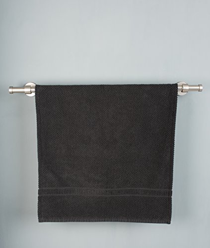 Handtuchstangen Ø 20 mm, Länge: 80 cm, gebürsteter Edelstahl – komplett