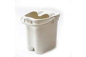 GLOWISH Tall 40cm Depth Portable Foot Soak Bath Spa Tub Basin 25L, Large and Tall Plastic Foot and Leg Sink for Soaking Feet, Pedicure and Massage Foot Bath Bucket (Cream)