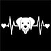 Produktbild Happy Labrador Dog Heartbeat Vinyl Decal Sticker | Cars Trucks Vans Walls Laptops Cups | White | 7.5 X 2.8 Inch | KCD1189