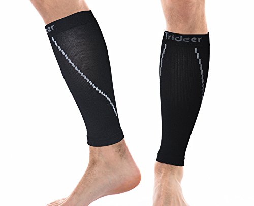 (Paar)Trideer Waden Kompression/Waden Kompressionsstrumpf/Wadenbandage/Fußlose Kompressionsstrümpfe sport ohne Fuss/Beinlinge Kompression/Calf Compression Sleeve/Compressport Socke Calf/Calf Kompressionsunterstützung/Hochwertige Kompression für Fußgelenk bis zur Wade unterstützt, Kompressionsbeinlinge, Base Layer Legwarmers, Calf Tube, Calf Guard, WÄHREND des Laufen Radfahren, Triathlon, Fitness, Athletik und für Flugreisen - für Läufer/Männer/Herren und Frauen/Damen(Schwarz)