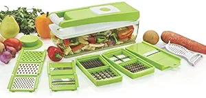 Gyanadh 14 in 1 Steel Vegetable and Fruit Chipser/Chopper/Slicer/Cutter Machine (Random)
