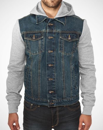 Urban Classics Herren Jacken / bergangsjacke Hooded Denim Fleece