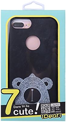 iPearl Cute Lovely Cartoon Case Ultra Thin Soft PU Leather Protective Cover Shell for Apple iPhone 7 Plus 5.5 Inch for Girls Women Black