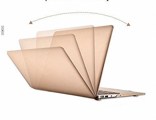 Metallische Champagner Gold Durch gummierte Hard Shell, Elegantes und leichtes 2-Part Hard Case Cover Schutz Hülle, Ultra Slim matt gold farbe für MacBook Air 13″ - 3