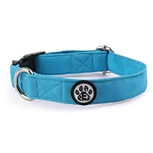 Dear Pet Classic Sky Blue Poly-Canvas Dog Collar for Small, Medium, Large Dogs (Small) - (12-18 inch)